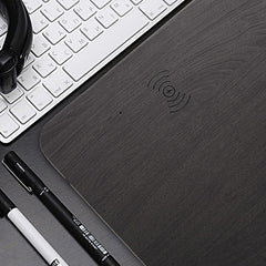 Wood Grain Wireless Charging Mouse Pad and Charger