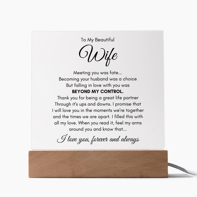 To My Wife Fate – Acrylic Square